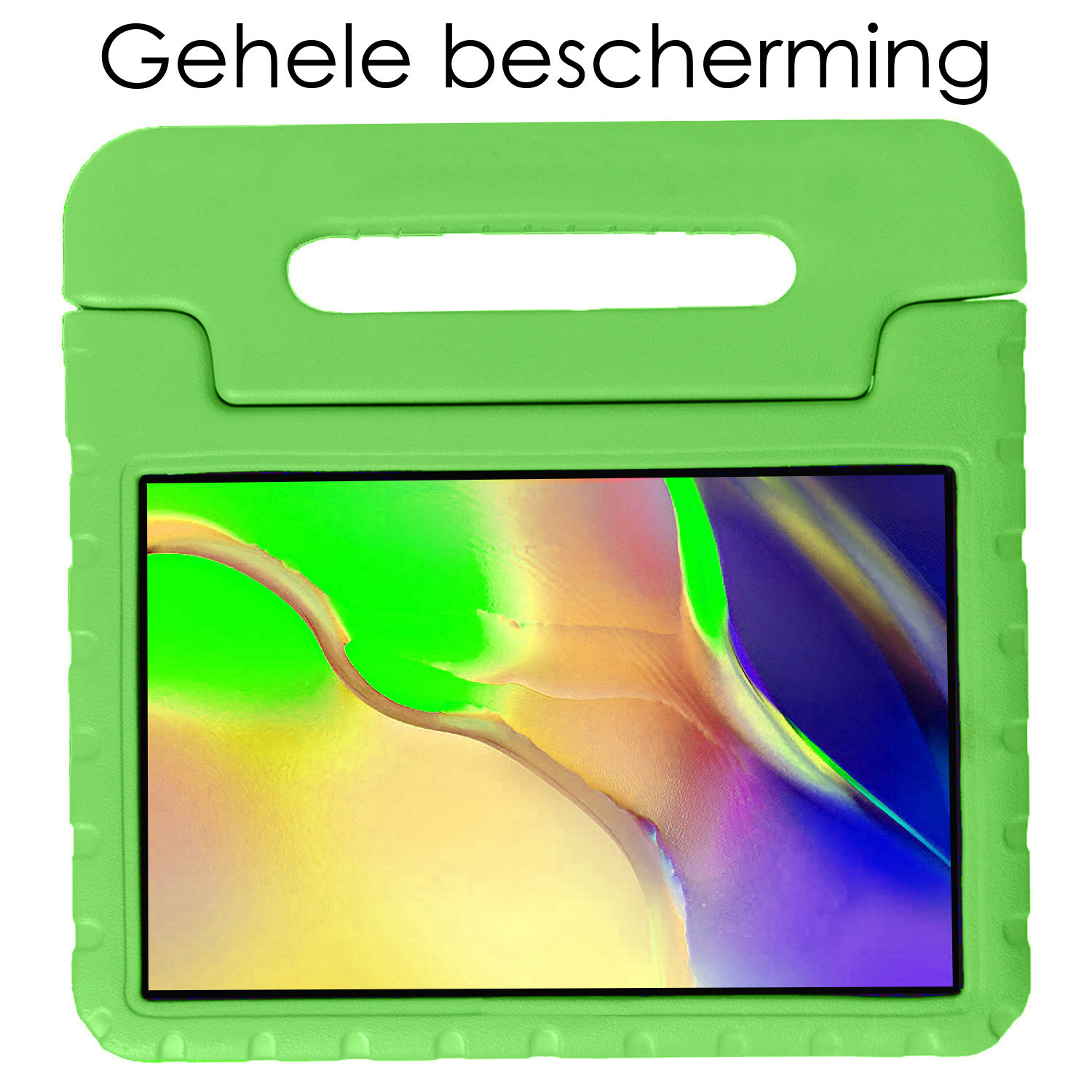 NoXx Hoesje Geschikt voor Samsung Galaxy Tab A 10.1 2019 Hoesje Kinderhoes Shockproof Hoes Kids Case Met 2x Screenprotector - Groen