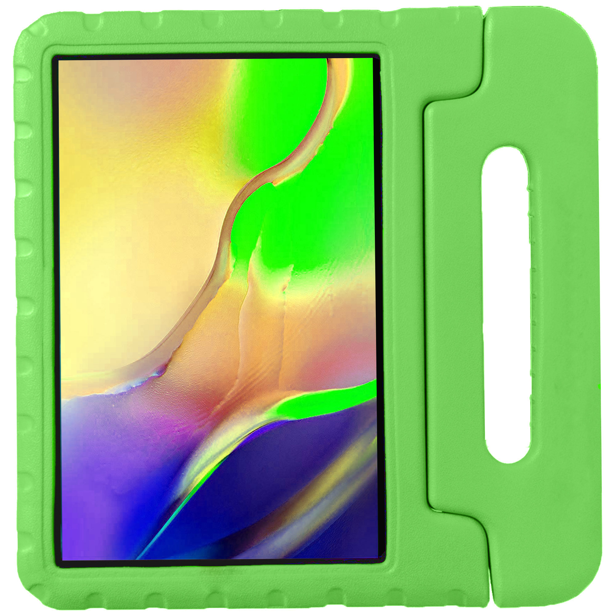 NoXx Hoesje Geschikt voor Samsung Galaxy Tab A 10.1 2019 Hoesje Kinderhoes Shockproof Hoes Kids Case Met 2x Screenprotector - Groen