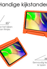 NoXx Hoesje Geschikt voor Samsung Galaxy Tab A 10.1 2019 Hoesje Kinderhoes Shockproof Hoes Kids Case Met 2x Screenprotector - Oranje