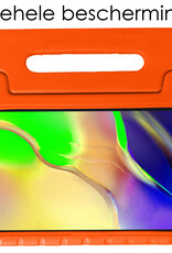 NoXx Hoesje Geschikt voor Samsung Galaxy Tab A 10.1 2019 Hoesje Kinderhoes Shockproof Hoes Kids Case Met 2x Screenprotector - Oranje