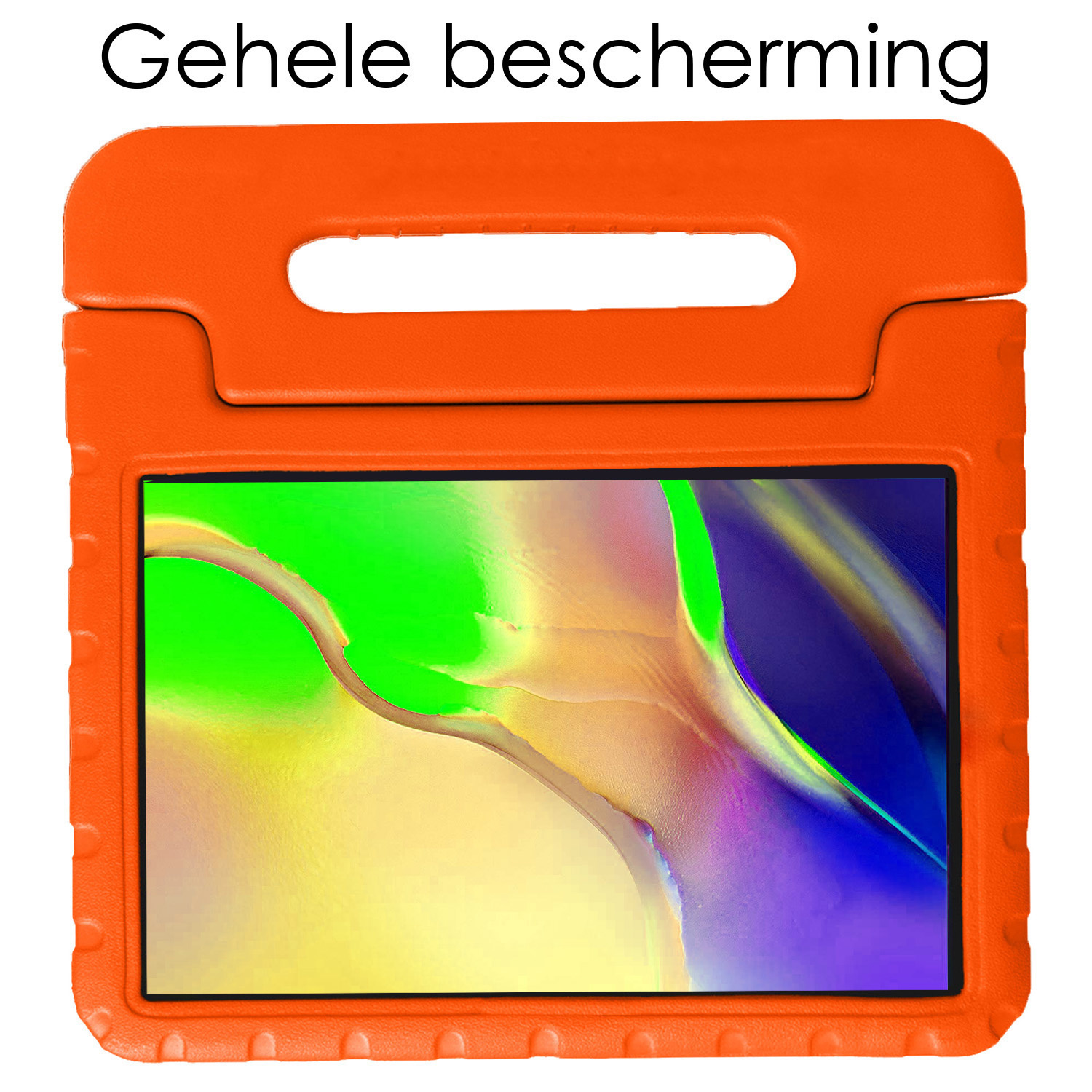 NoXx Hoesje Geschikt voor Samsung Galaxy Tab A 10.1 2019 Hoesje Kinderhoes Shockproof Hoes Kids Case Met 2x Screenprotector - Oranje