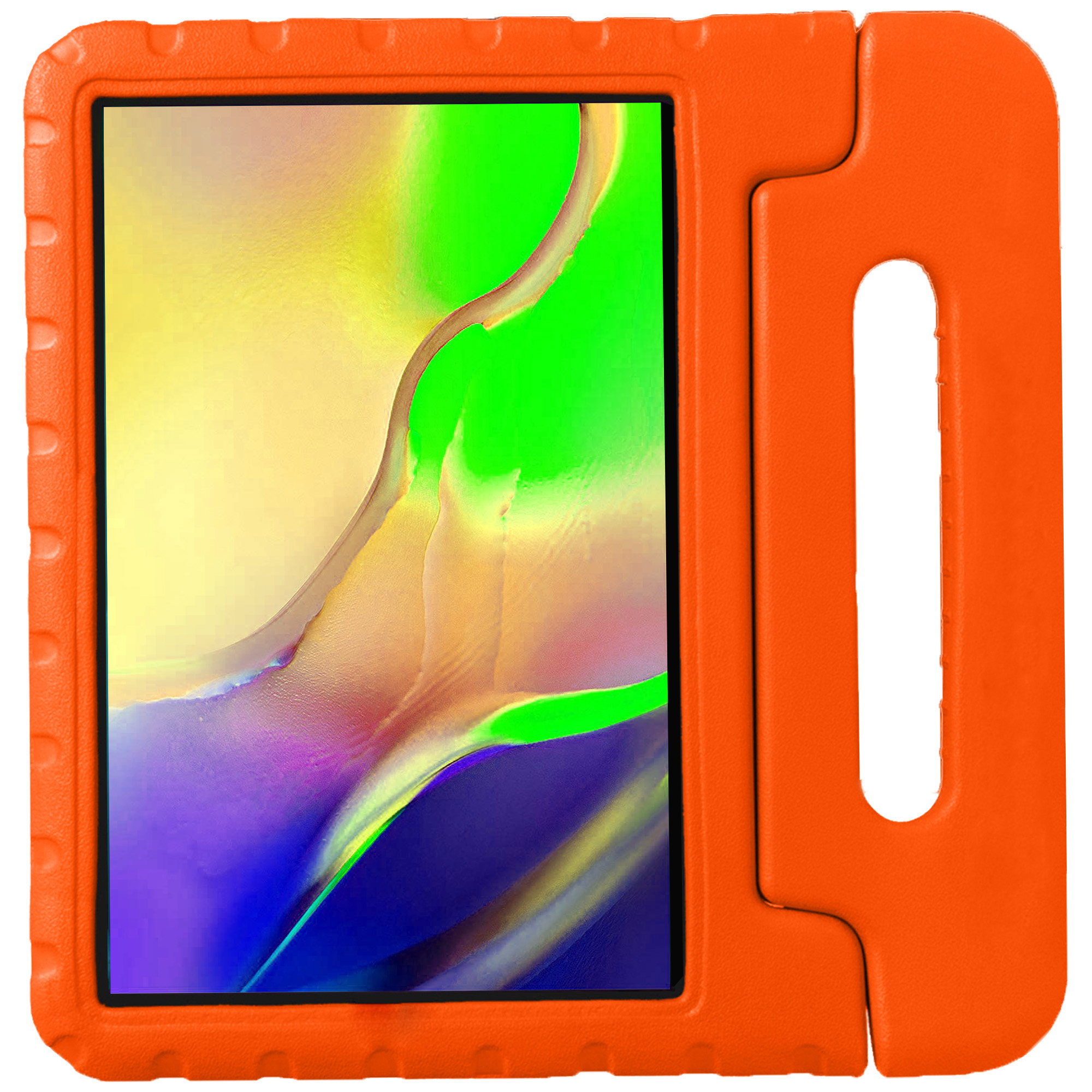 NoXx Hoesje Geschikt voor Samsung Galaxy Tab A 10.1 2019 Hoesje Kinderhoes Shockproof Hoes Kids Case Met 2x Screenprotector - Oranje