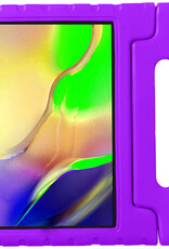 NoXx Hoesje Geschikt voor Samsung Galaxy Tab A 10.1 2019 Hoesje Kinderhoes Shockproof Hoes Kids Case Met 2x Screenprotector - Paars