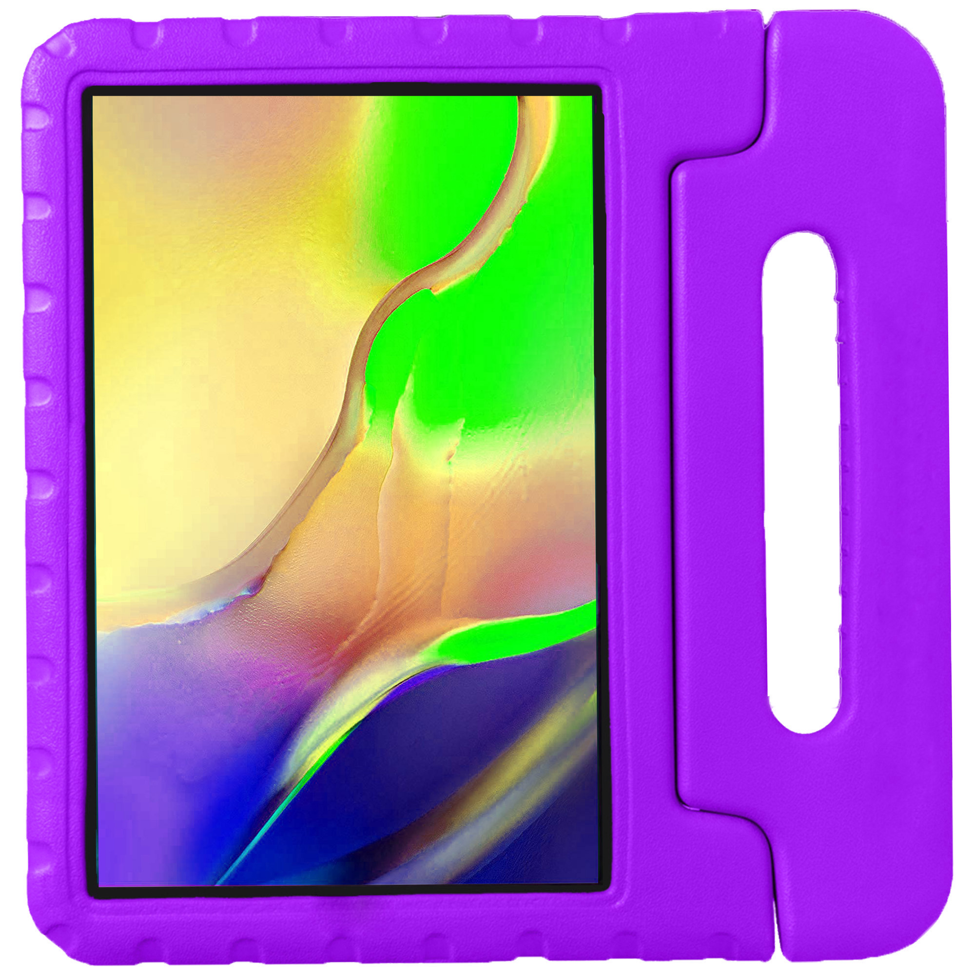 NoXx Hoesje Geschikt voor Samsung Galaxy Tab A 10.1 2019 Hoesje Kinderhoes Shockproof Hoes Kids Case Met 2x Screenprotector - Paars