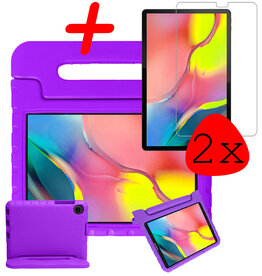 BASEY. BASEY. Samsung Galaxy Tab A 10.1 2019 Kinderhoes Met 2x Screenprotector - Paars