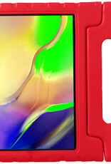 NoXx Hoesje Geschikt voor Samsung Galaxy Tab A 10.1 2019 Hoesje Kinderhoes Shockproof Hoes Kids Case Met 2x Screenprotector - Rood