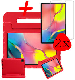BASEY. BASEY. Samsung Galaxy Tab A 10.1 2019 Kinderhoes Met 2x Screenprotector - Rood