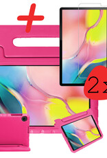 BASEY. Hoesje Geschikt voor Samsung Galaxy Tab A 10.1 2019 Hoesje Kinder Hoes Shockproof Kinderhoes Met 2x Screenprotector - Kindvriendelijk Hoesje Geschikt voor Samsung Tab A 10.1 2019 Hoes Kids Case - Roze
