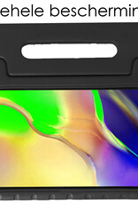 NoXx Hoesje Geschikt voor Samsung Galaxy Tab A 10.1 2019 Hoesje Kinderhoes Shockproof Hoes Kids Case Met 2x Screenprotector - Zwart