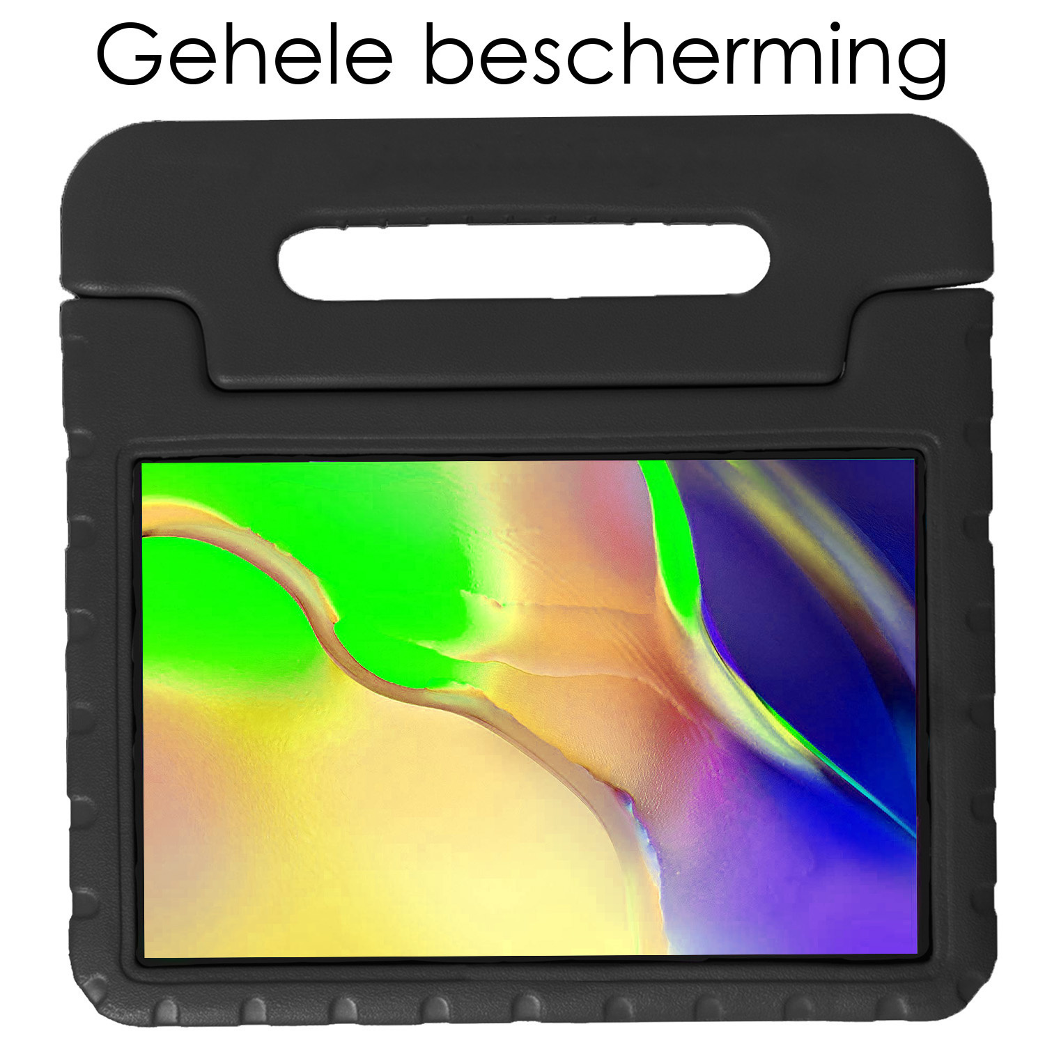 NoXx Hoesje Geschikt voor Samsung Galaxy Tab A 10.1 2019 Hoesje Kinderhoes Shockproof Hoes Kids Case Met 2x Screenprotector - Zwart