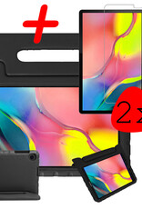 BASEY. Hoesje Geschikt voor Samsung Galaxy Tab A 10.1 2019 Hoesje Kinder Hoes Shockproof Kinderhoes Met 2x Screenprotector - Kindvriendelijk Hoesje Geschikt voor Samsung Tab A 10.1 2019 Hoes Kids Case - Zwart
