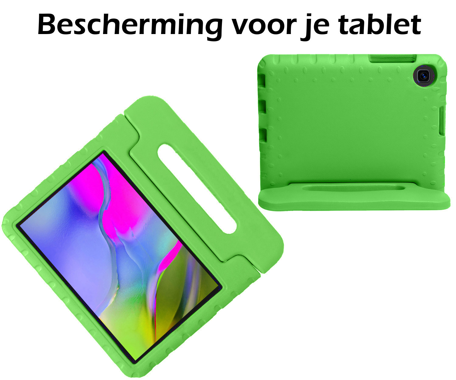Nomfy Hoes Geschikt voor Samsung Galaxy Tab A 10.1 2019 Hoes Bumper Kindvriendelijk Kids Case Kinderhoes - Hoesje Geschikt voor Samsung Tab A 10.1 2019 Hoesje Shockproof Cover Hoes - Groen