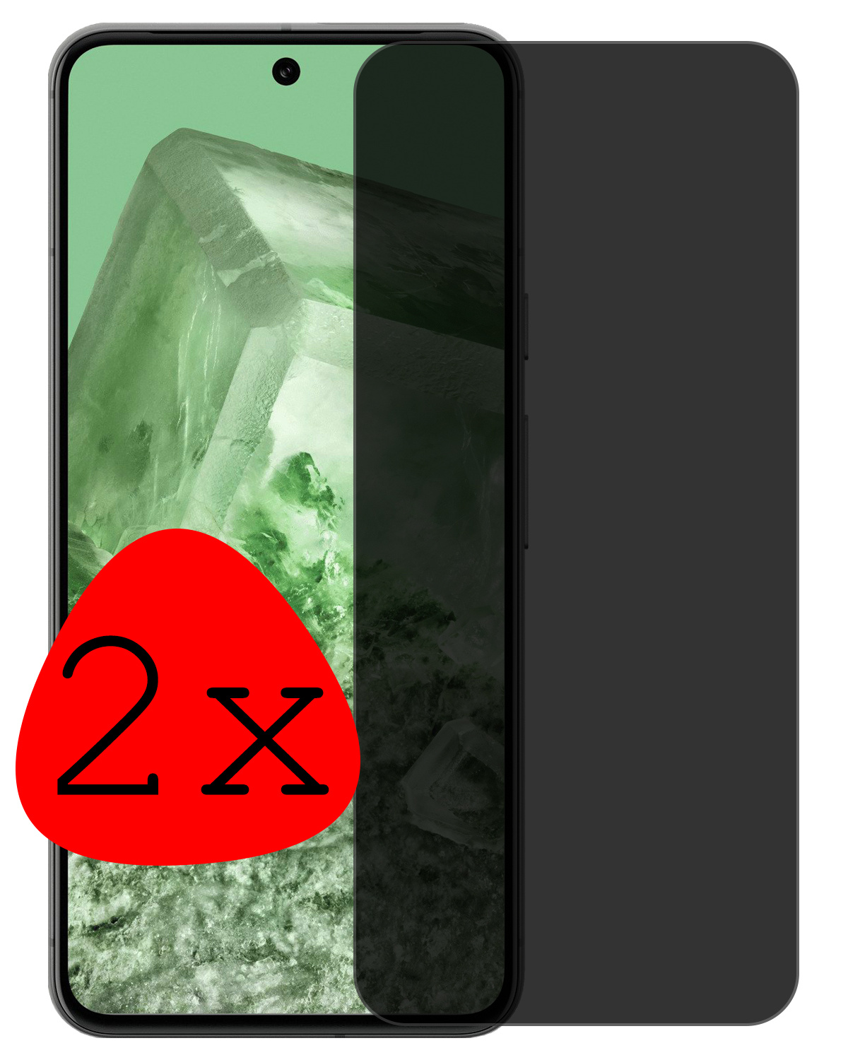 BASEY. Screenprotector Geschikt voor Google Pixel 8 Screenprotector Privacy Beschermglas - Screenprotector Geschikt voor Google Pixel 8 Screen Protector Full Screen Privacy - 2 Stuks