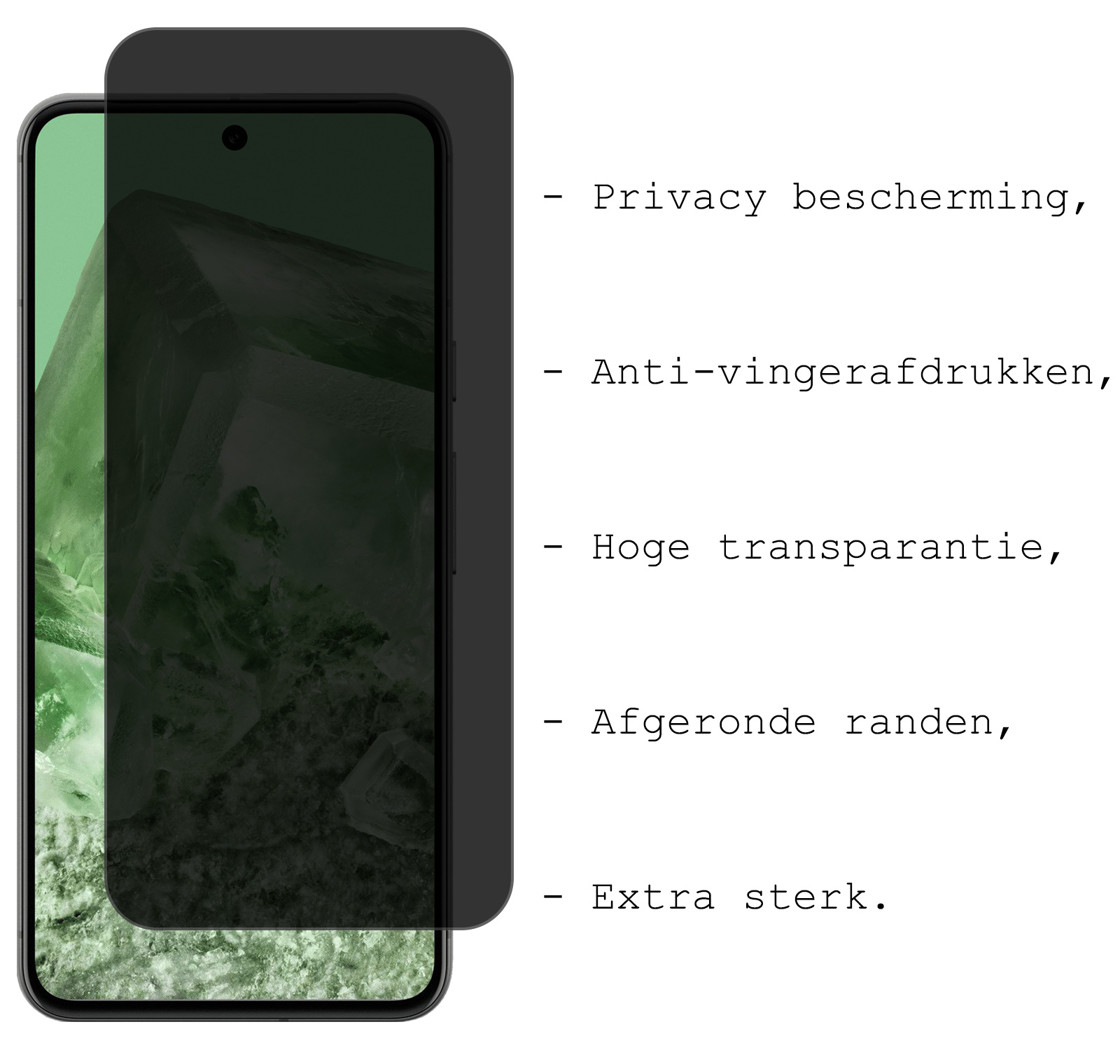 BASEY. Screenprotector Geschikt voor Google Pixel 8 Screenprotector Privacy Beschermglas - Screenprotector Geschikt voor Google Pixel 8 Screen Protector Full Screen Privacy - 3 Stuks