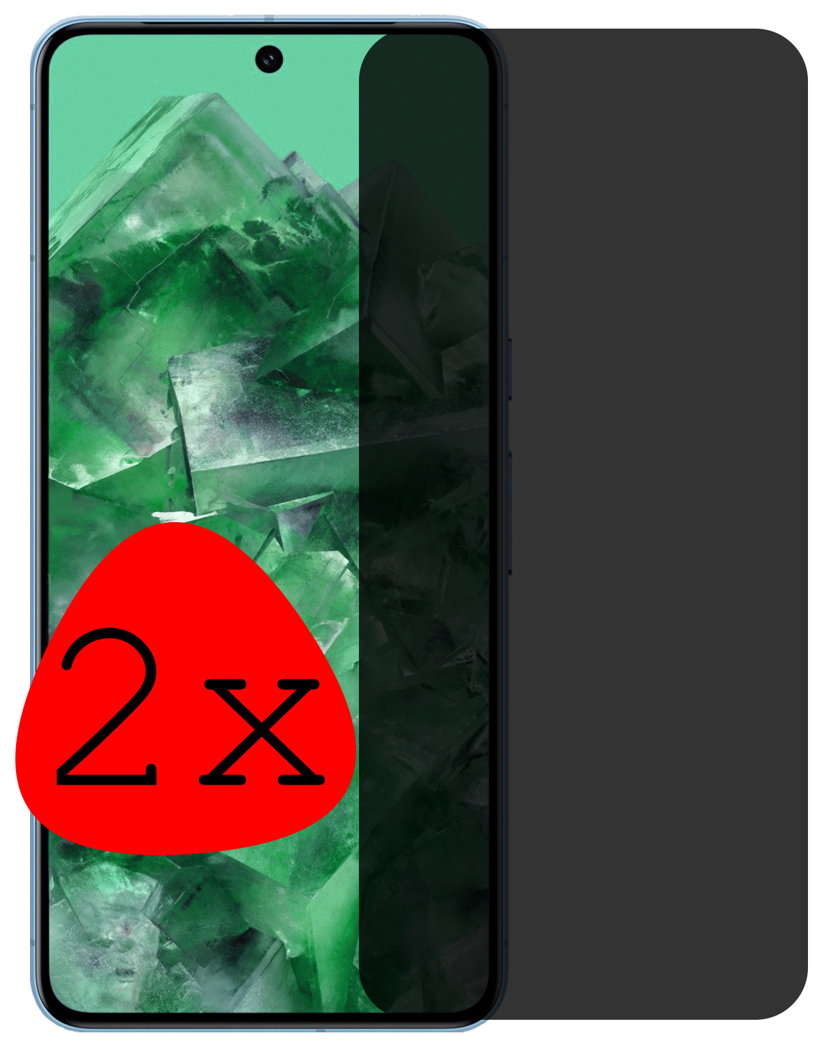 BASEY. Screenprotector Geschikt voor Google Pixel 8 Pro Screenprotector Privacy Beschermglas - Screenprotector Geschikt voor Google Pixel 8 Pro Screen Protector Full Screen Privacy - 2 Stuks