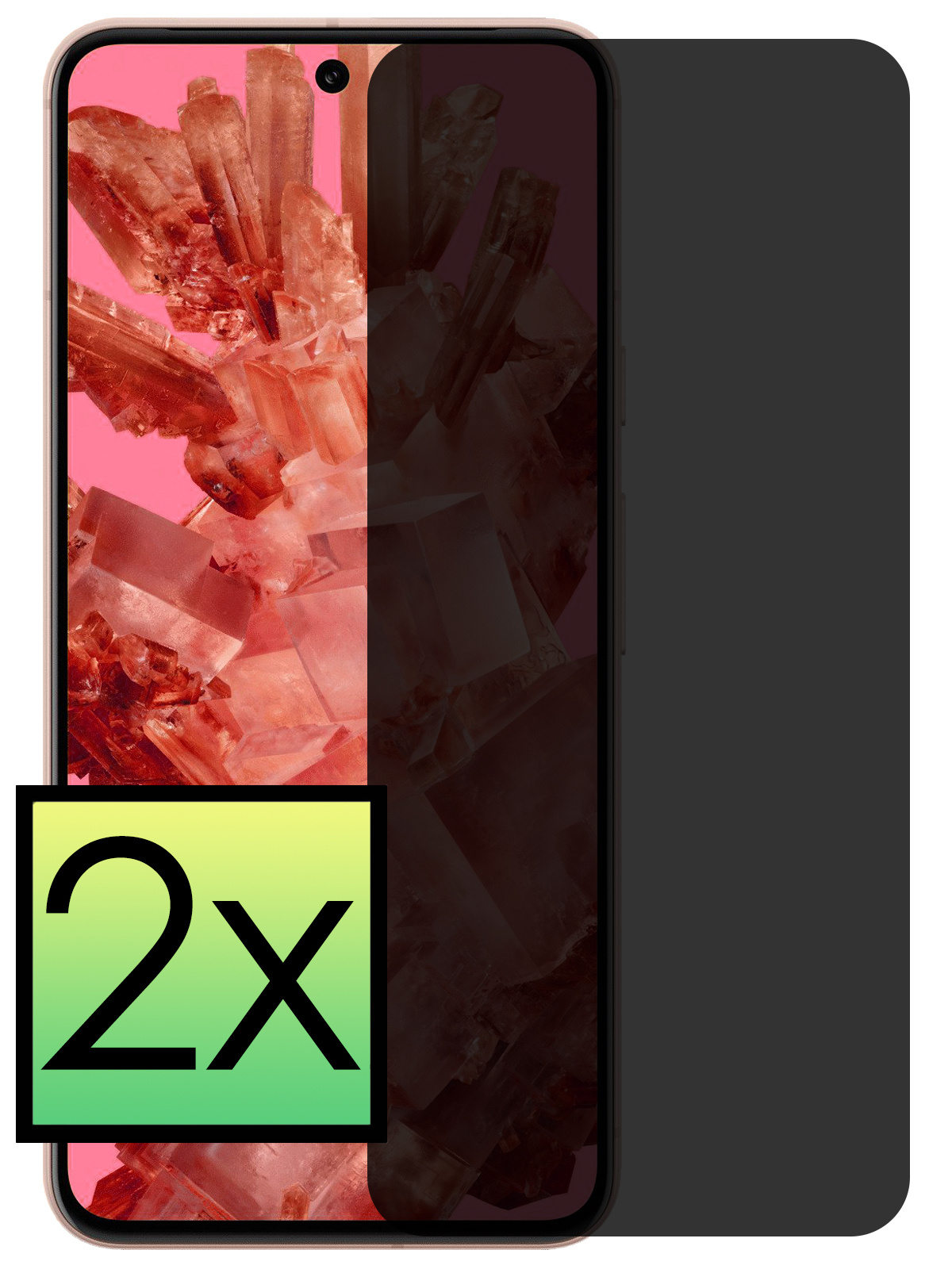 NoXx Screenprotector Geschikt voor Google Pixel 8 Screenprotector Privacy Tempered Glass Gehard Glas Display Cover - 2x
