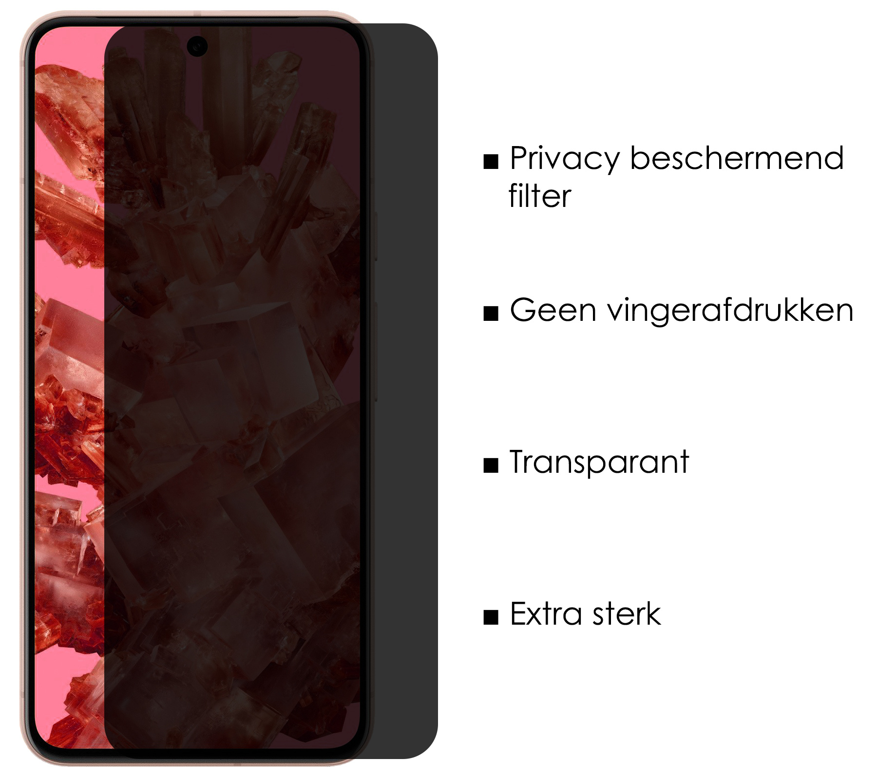 NoXx Screenprotector Geschikt voor Google Pixel 8 Screenprotector Privacy Tempered Glass Gehard Glas Display Cover