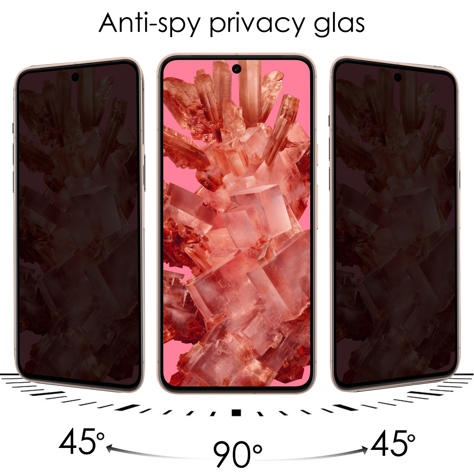 NoXx Screenprotector Geschikt voor Google Pixel 8 Screenprotector Privacy Tempered Glass Gehard Glas Display Cover