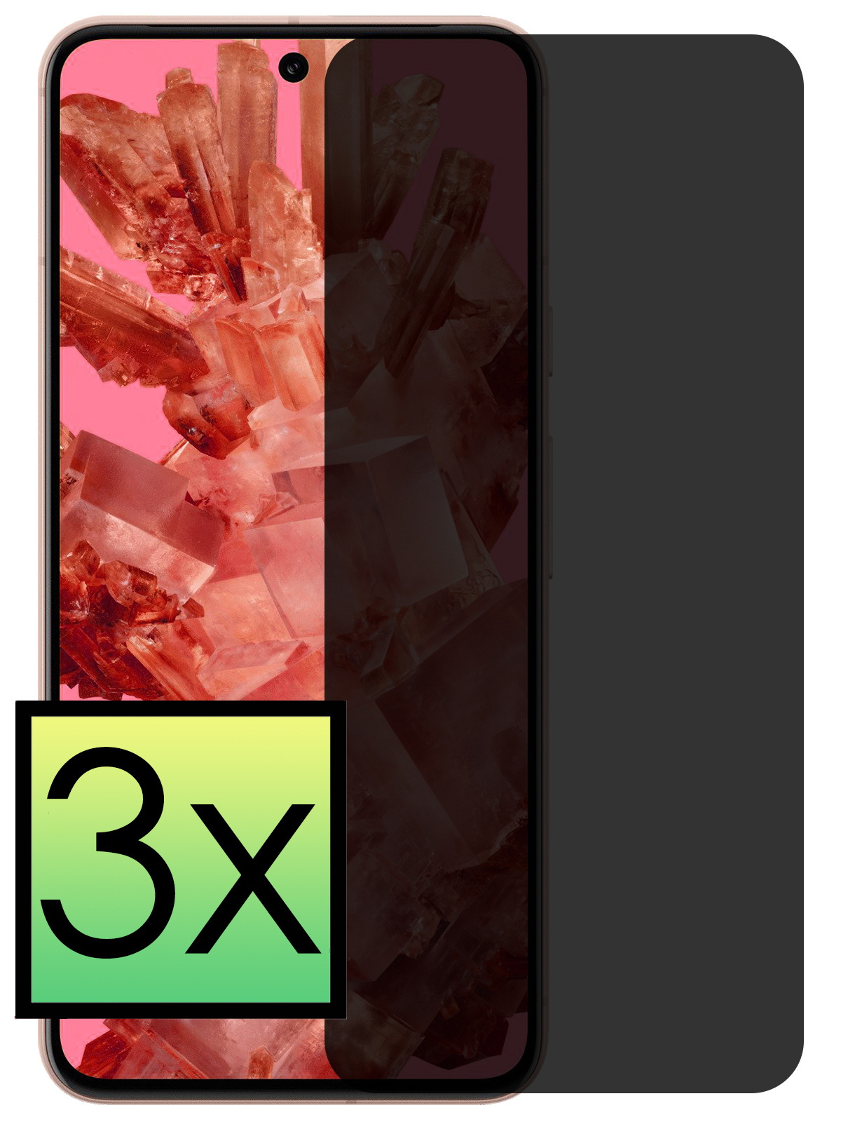 NoXx Screenprotector Geschikt voor Google Pixel 8 Screenprotector Privacy Tempered Glass Gehard Glas Display Cover - 3x