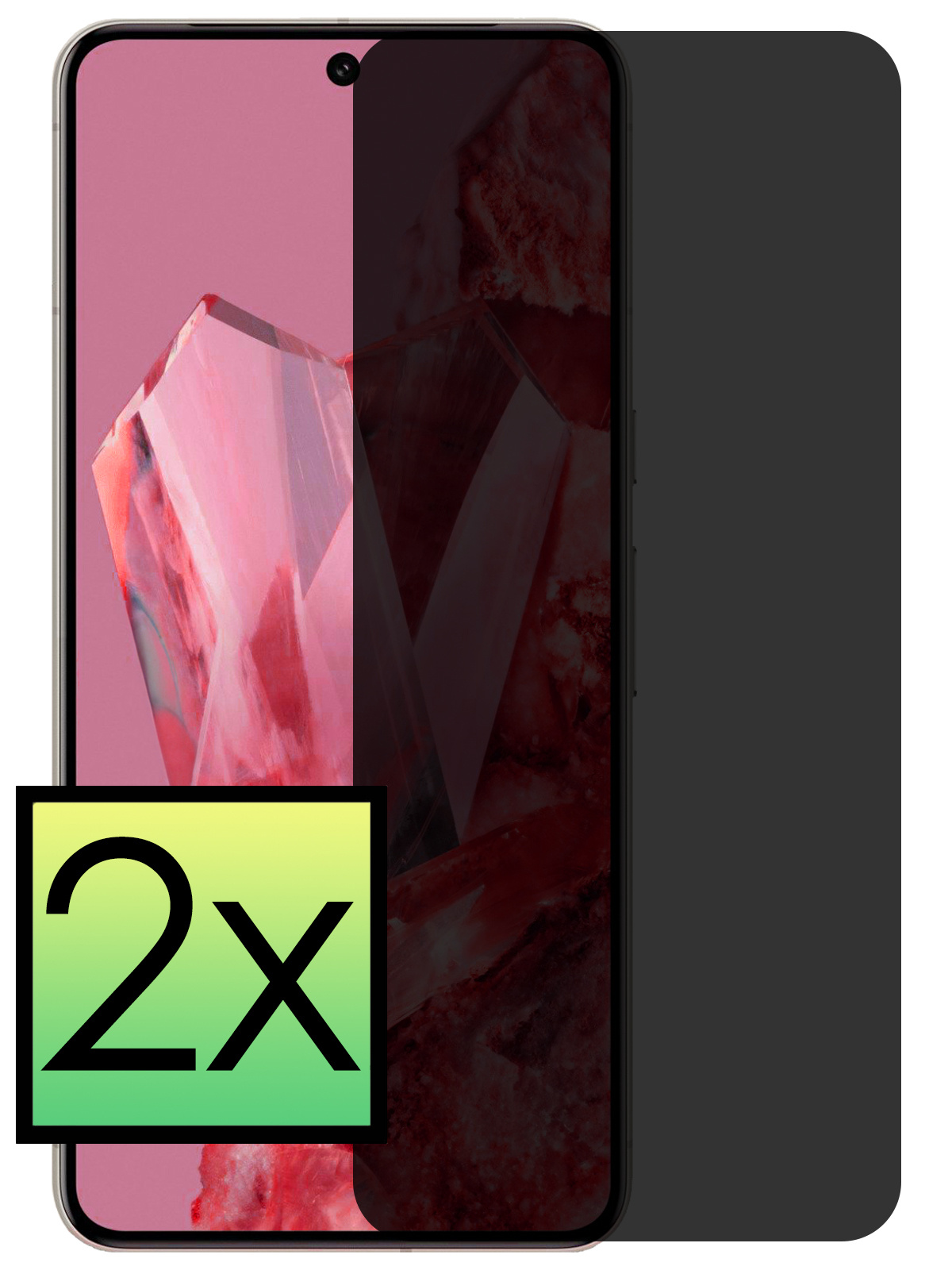NoXx Screenprotector Geschikt voor Google Pixel 8 Pro Screenprotector Privacy Tempered Glass Gehard Glas Display Cover - 2x