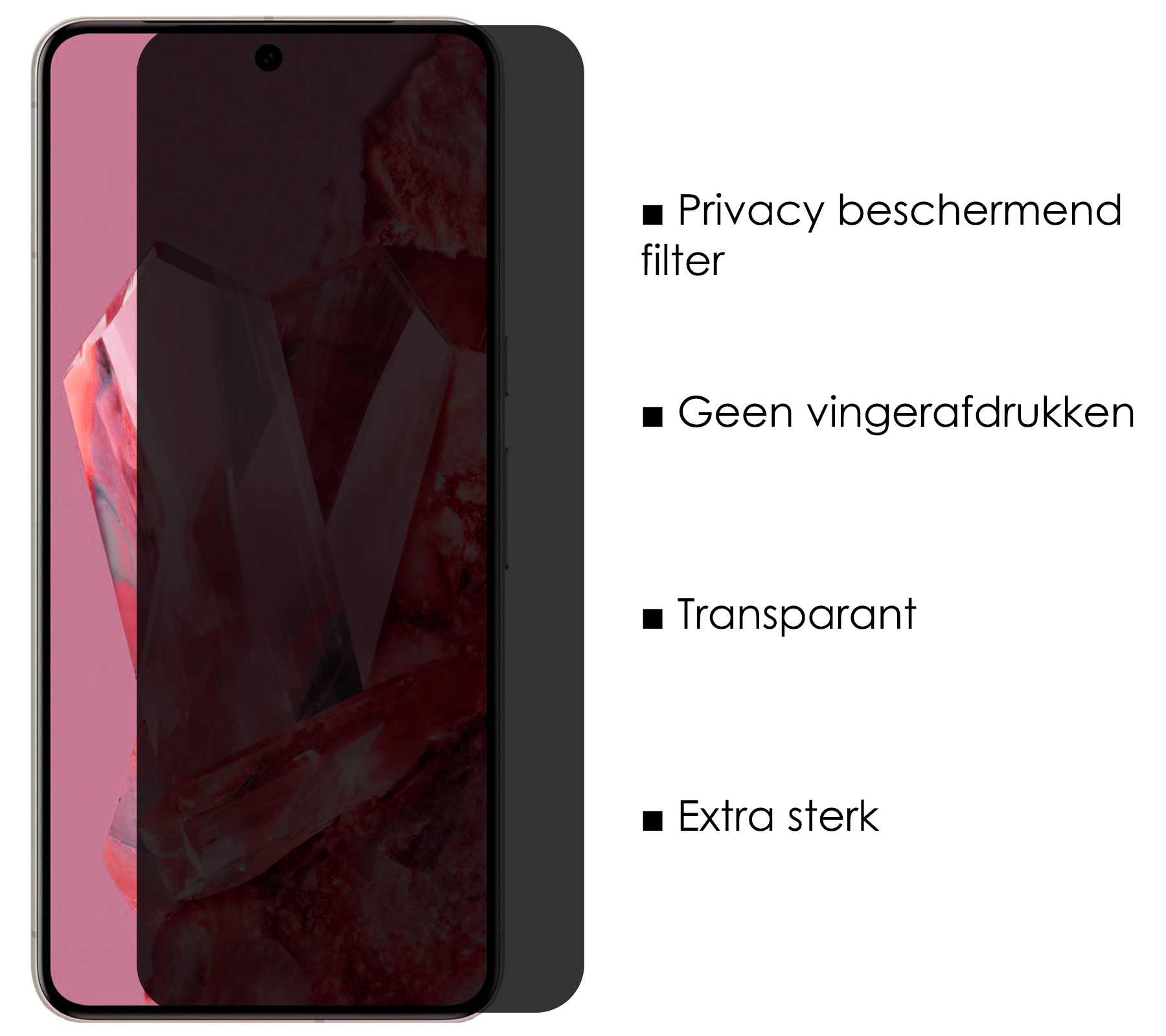 NoXx Screenprotector Geschikt voor Google Pixel 8 Pro Screenprotector Privacy Tempered Glass Gehard Glas Display Cover - 3x