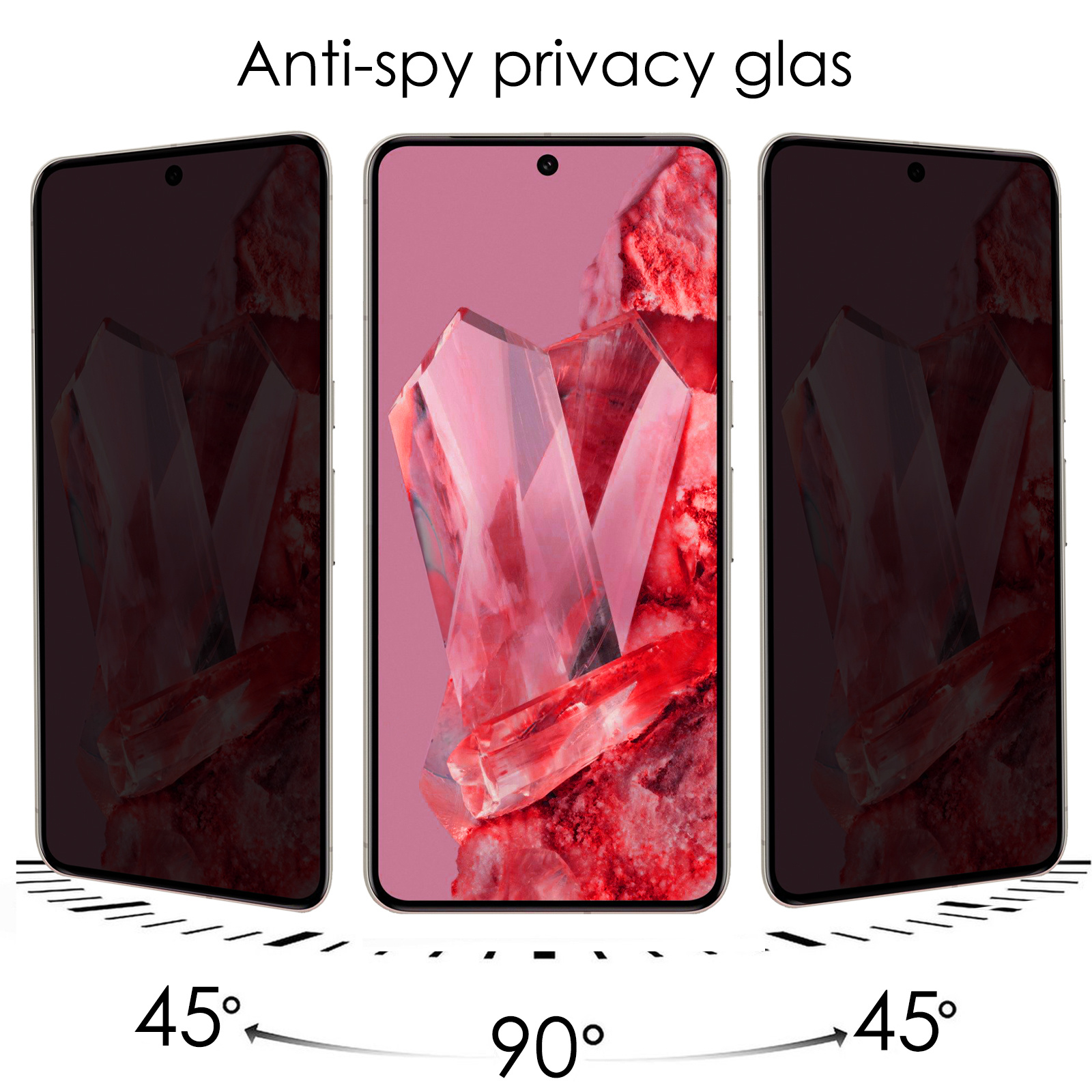 NoXx Screenprotector Geschikt voor Google Pixel 8 Pro Screenprotector Privacy Tempered Glass Gehard Glas Display Cover - 3x