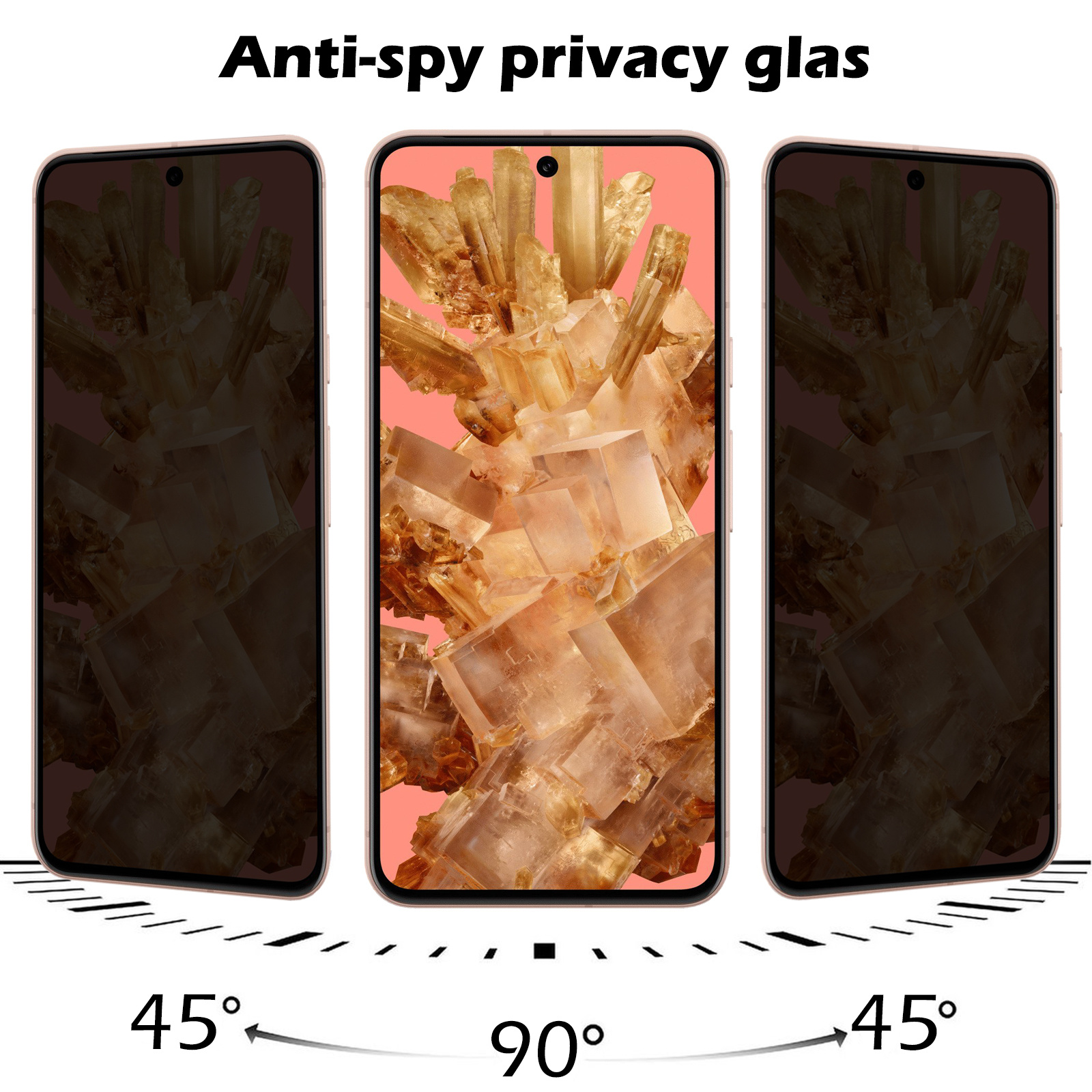 Nomfy Screenprotector Geschikt voor Google Pixel 8 Screenprotector Privacy Bescherm Glas - Screenprotector Geschikt voor Google Pixel 8 Privacy Screenprotector Tempered Glass - 2 PACK