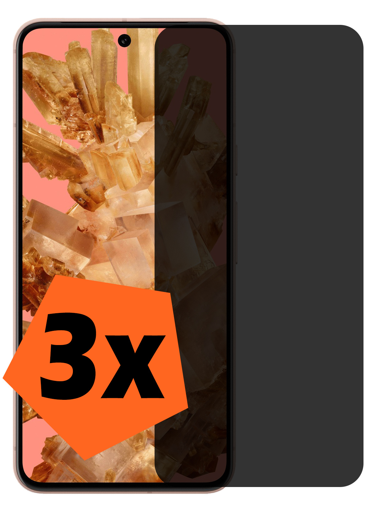 Nomfy Screenprotector Geschikt voor Google Pixel 8 Screenprotector Privacy Bescherm Glas - Screenprotector Geschikt voor Google Pixel 8 Privacy Screenprotector Tempered Glass - 3 PACK