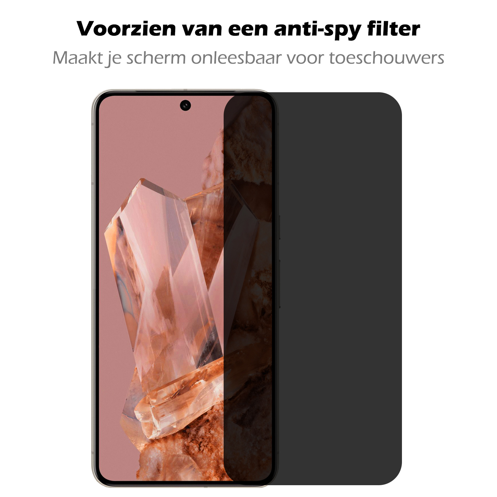 Nomfy Screenprotector Geschikt voor Google Pixel 8 Pro Screenprotector Privacy Bescherm Glas - Screenprotector Geschikt voor Google Pixel 8 Pro Privacy Screenprotector Tempered Glass - 2 PACK