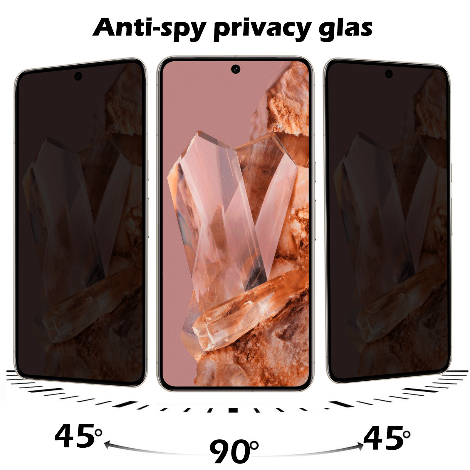 Nomfy Screenprotector Geschikt voor Google Pixel 8 Pro Screenprotector Privacy Bescherm Glas - Screenprotector Geschikt voor Google Pixel 8 Pro Privacy Screenprotector Tempered Glass - 2 PACK