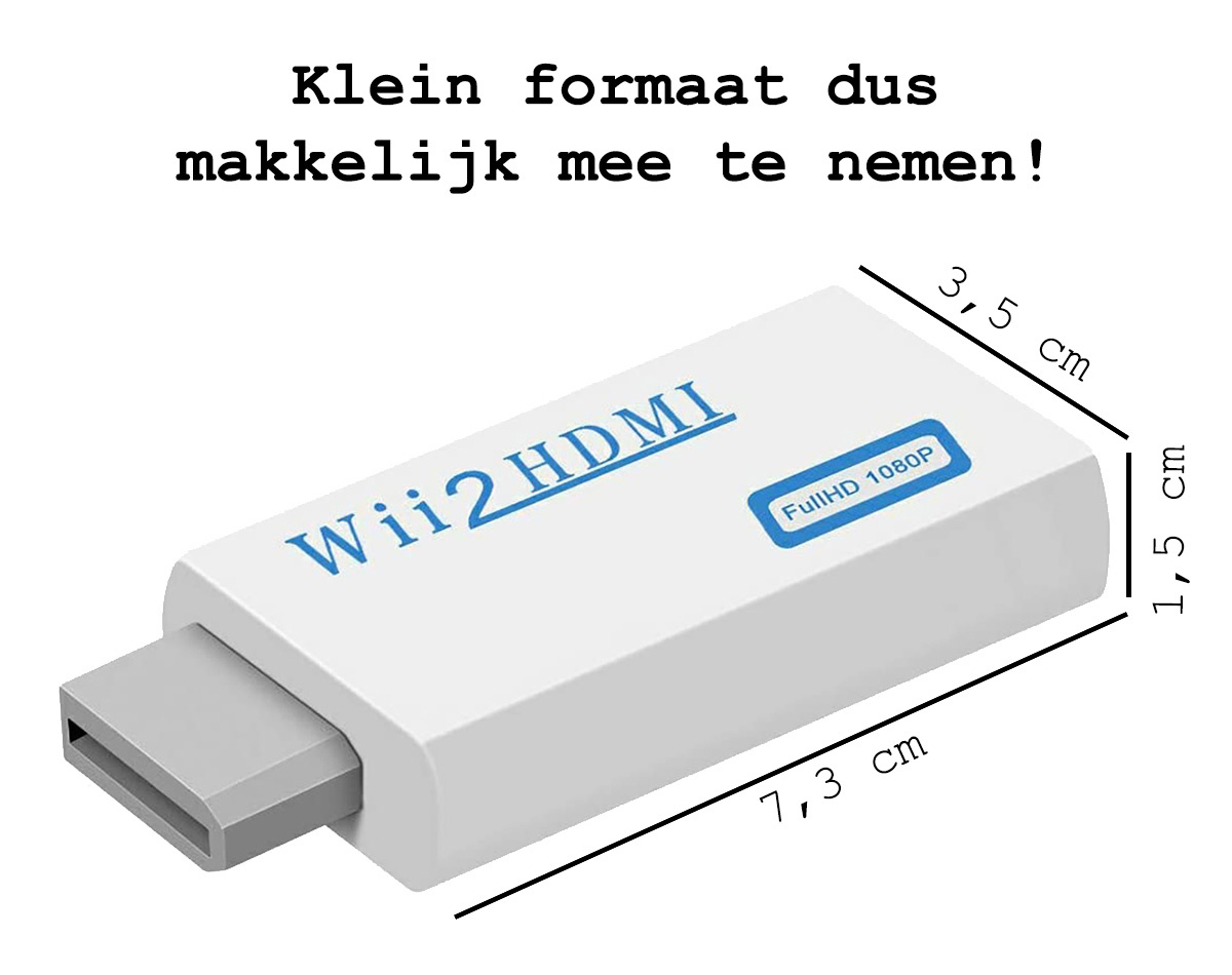 BASEY. Wii HDMI Adapter Converter 1080p Full HD Kwaliteit - Wii naar HDMI converter