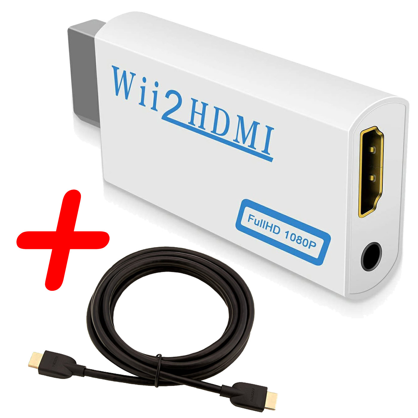 BASEY. Wii HDMI Adapter Converter 1080p Full HD Kwaliteit Met HDMI Kabel - Wii naar HDMI converter