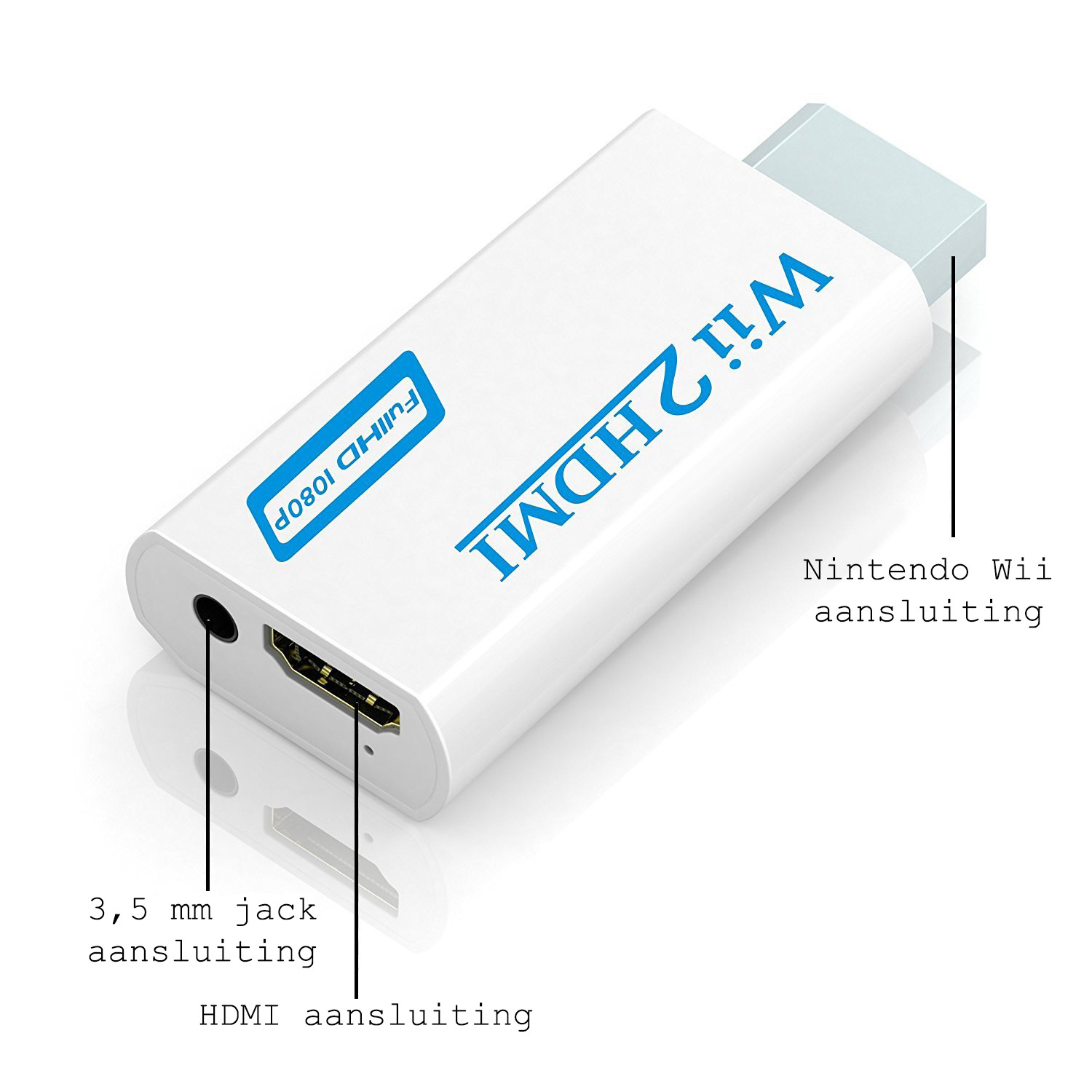 BASEY. Wii HDMI Adapter Converter 1080p Full HD Kwaliteit Met HDMI Kabel - Wii naar HDMI converter