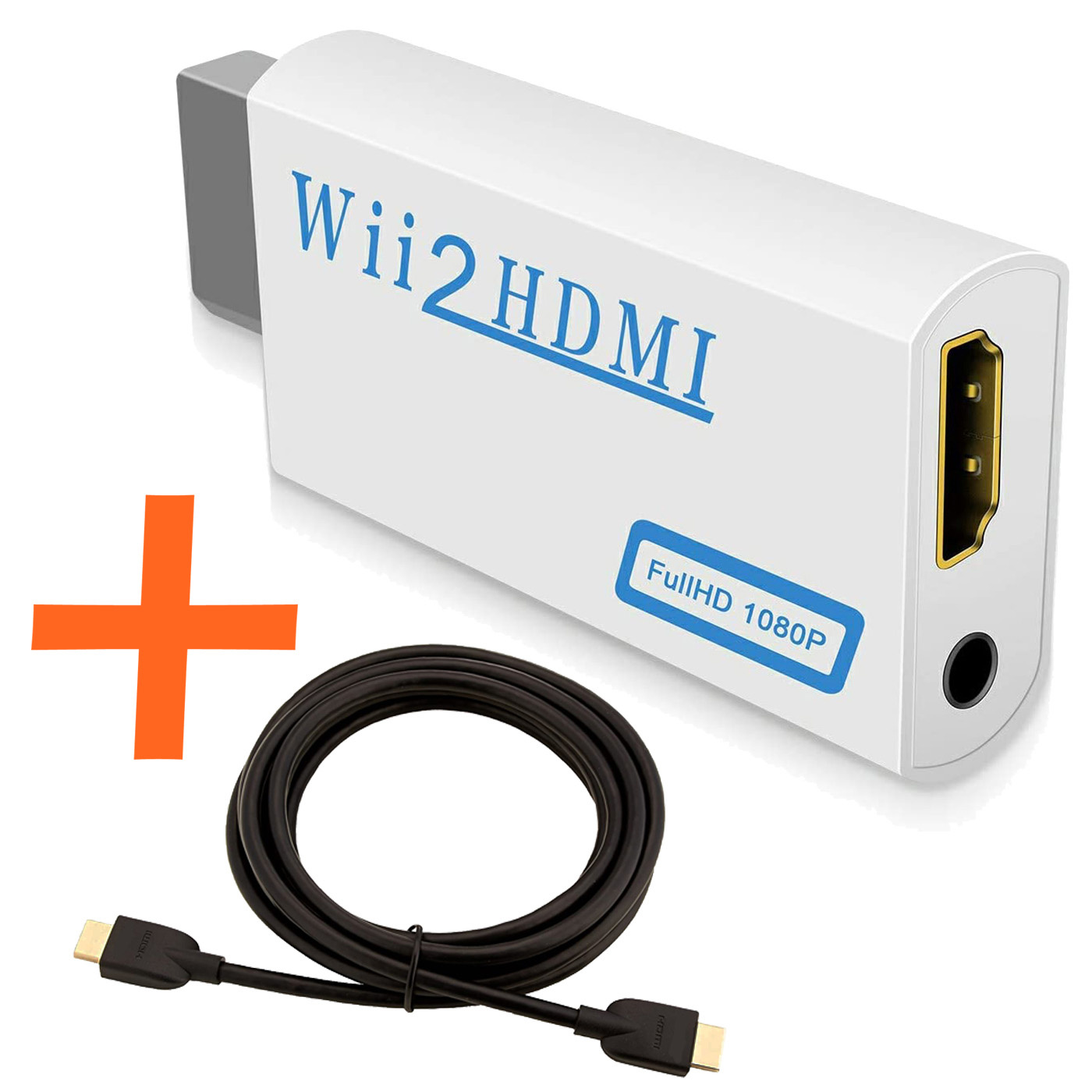 Nomfy Wii HDMI Converter 1080p Wii HDMI Adapter met HDMI Kabel Full HD Kwaliteit - Geschikt voor de Nintendo Wii