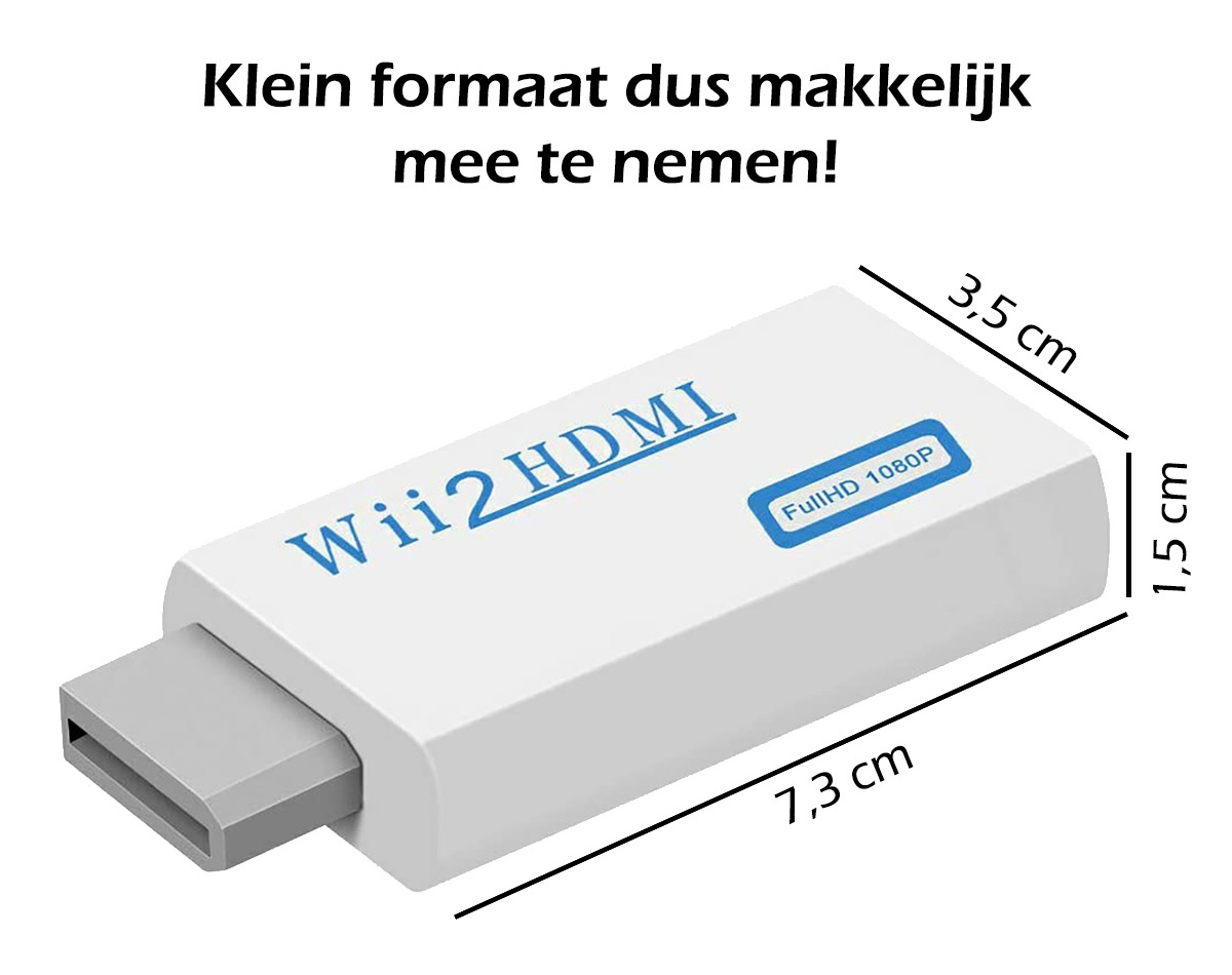 Nomfy Wii HDMI Converter 1080p Wii HDMI Adapter Full HD Kwaliteit - Geschikt voor de Nintendo Wii