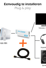 Nomfy Wii HDMI Converter 1080p Wii HDMI Adapter met HDMI Kabel Full HD Kwaliteit - Geschikt voor de Nintendo Wii