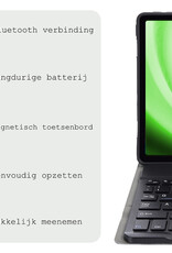 BASEY. Hoesje Geschikt voor Samsung Galaxy Tab A9 Toetsenbord Hoes Book Case - Hoes Geschikt voor Samsung Tab A9 Toetsenbord Hoesje Keyboard Cover - Donkerblauw