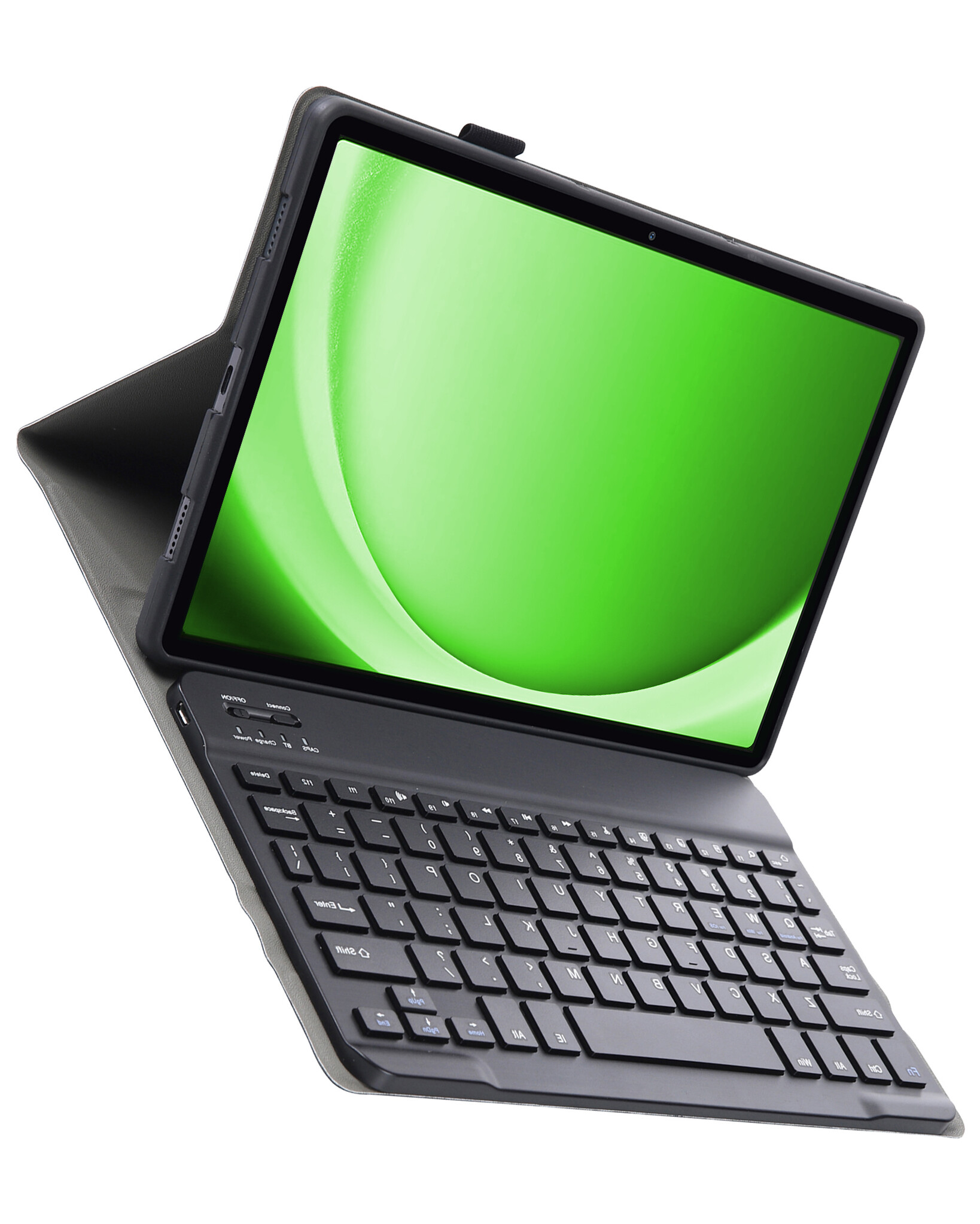 BASEY. Hoesje Geschikt voor Samsung Galaxy Tab A9 Toetsenbord Hoes Book Case - Hoes Geschikt voor Samsung Tab A9 Toetsenbord Hoesje Keyboard Cover - Goud