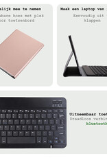 BASEY. Hoesje Geschikt voor Samsung Galaxy Tab A9 Toetsenbord Hoes Book Case - Hoes Geschikt voor Samsung Tab A9 Toetsenbord Hoesje Keyboard Cover - Rosé goud