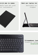 BASEY. Hoesje Geschikt voor Samsung Galaxy Tab A9 Toetsenbord Hoes Book Case - Hoes Geschikt voor Samsung Tab A9 Toetsenbord Hoesje Keyboard Cover - Zwart