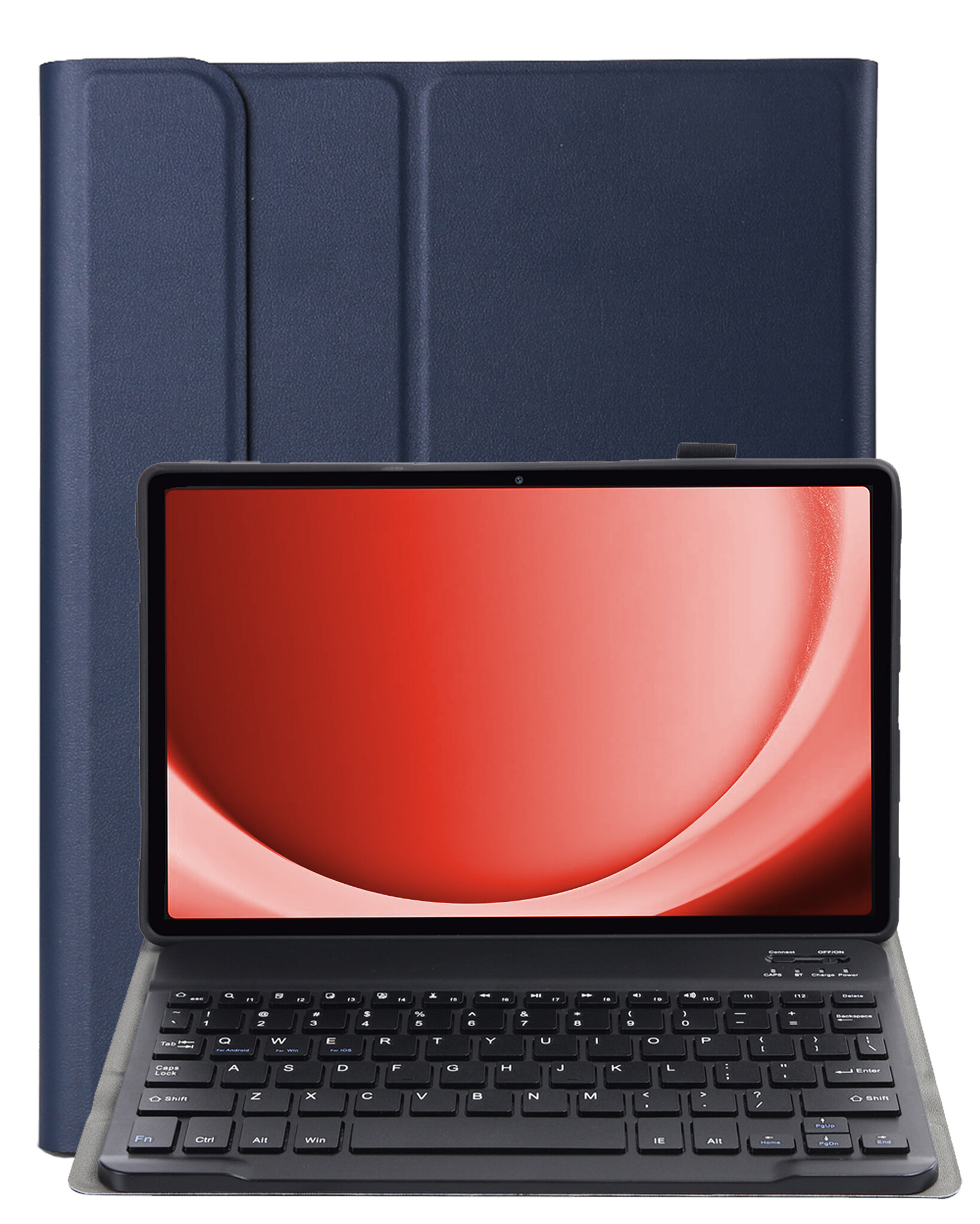 NoXx Hoesje Geschikt voor Samsung Galaxy Tab A9 Hoesje Toetsenbord Hoes - Hoes Geschikt voor Samsung Tab A9 Keyboard Case Book Cover - Donkerblauw