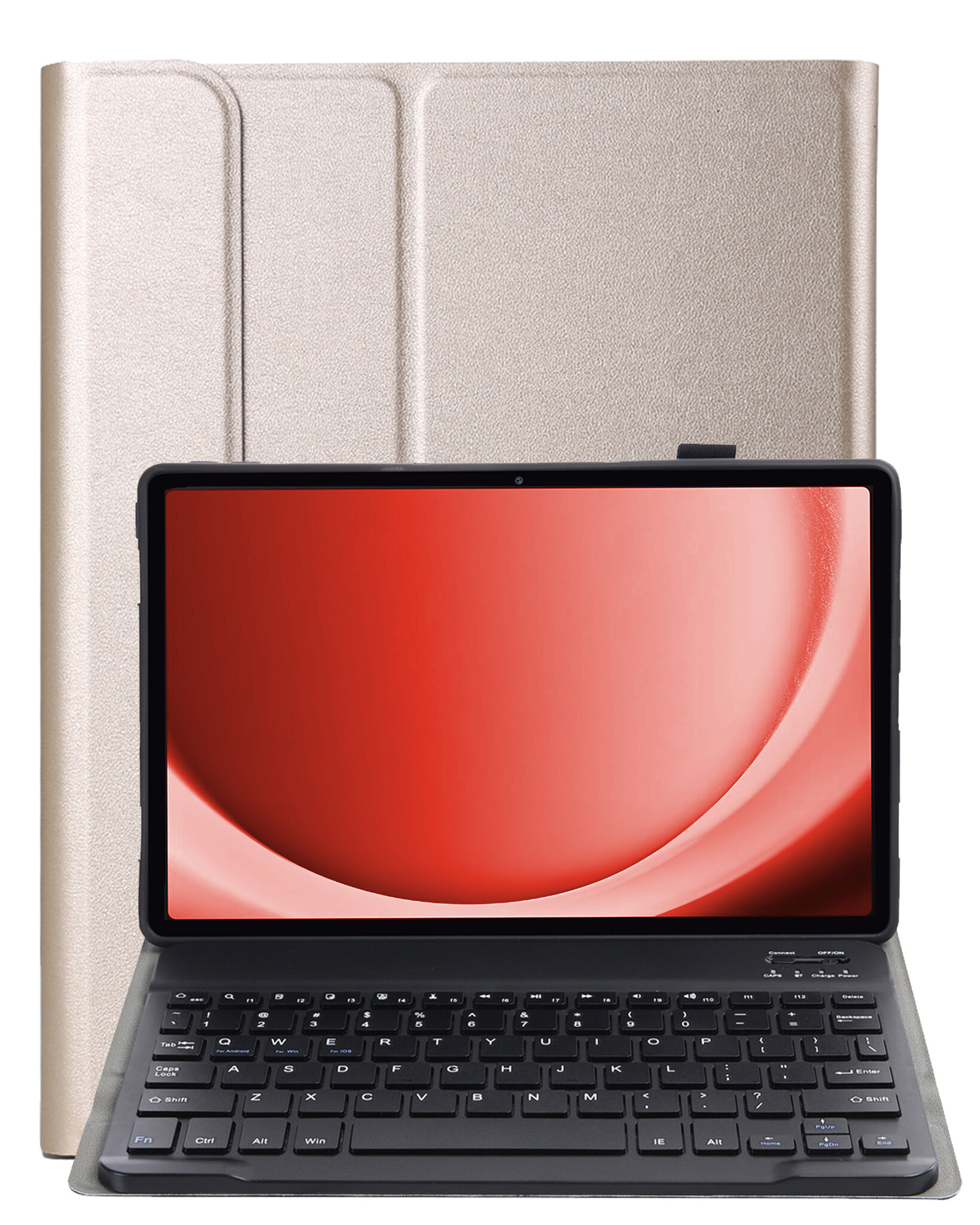 NoXx Hoesje Geschikt voor Samsung Galaxy Tab A9 Hoesje Toetsenbord Hoes - Hoes Geschikt voor Samsung Tab A9 Keyboard Case Book Cover - Goud