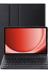 NoXx Hoesje Geschikt voor Samsung Galaxy Tab A9 Hoesje Toetsenbord Hoes - Hoes Geschikt voor Samsung Tab A9 Keyboard Case Book Cover - Zwart