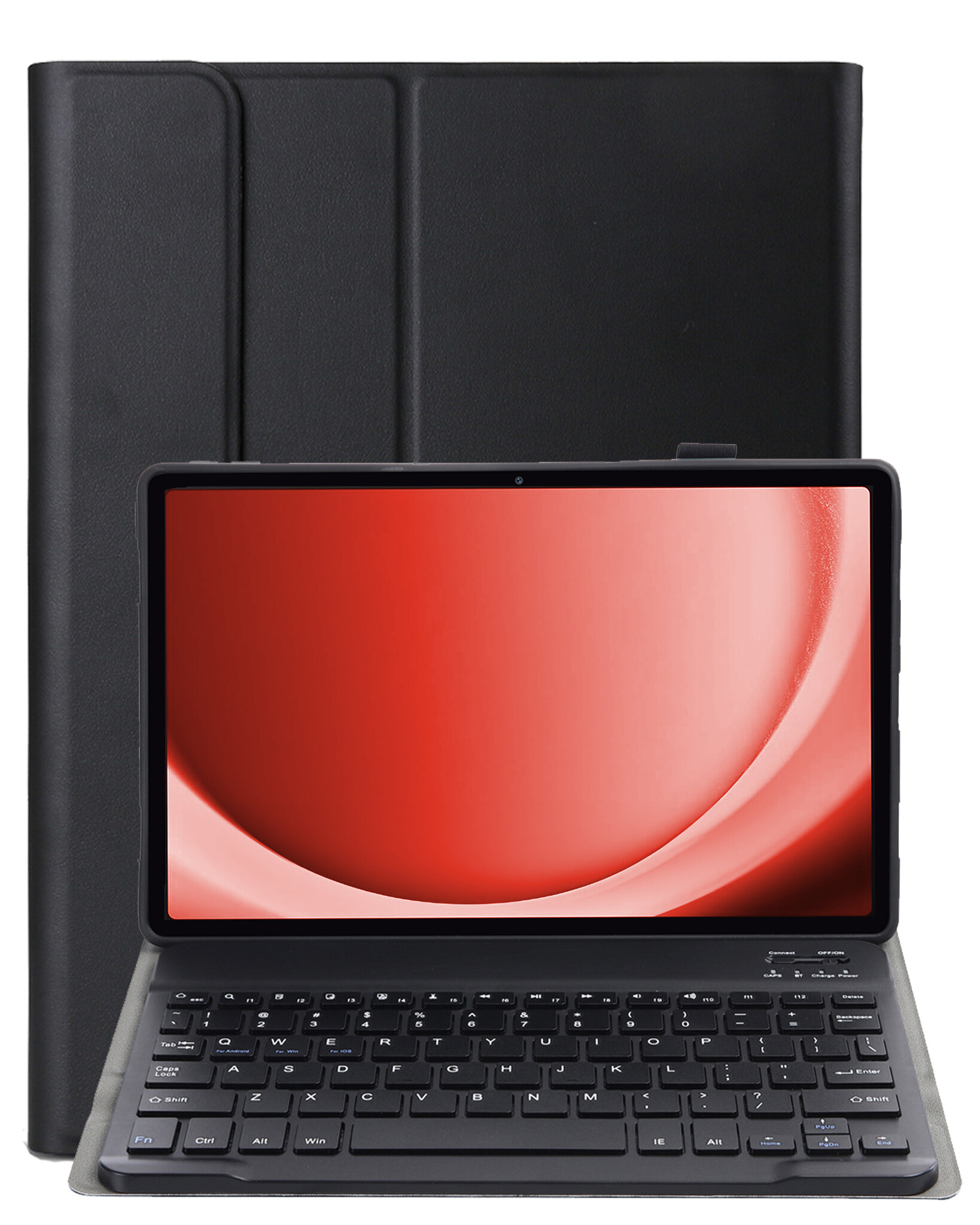 NoXx Hoesje Geschikt voor Samsung Galaxy Tab A9 Hoesje Toetsenbord Hoes - Hoes Geschikt voor Samsung Tab A9 Keyboard Case Book Cover - Zwart