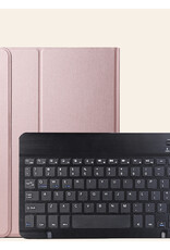 Nomfy Hoes Geschikt voor Samsung Galaxy Tab A9 Plus Hoes Toetsenbord Hoes Case Book Cover Hoesje - Hoesje Geschikt voor Samsung Tab A9 Plus Keyboard Hoes - Rosé goud