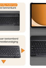 Nomfy Hoes Geschikt voor Samsung Galaxy Tab A9 Hoes Toetsenbord Hoes Case Book Cover Hoesje - Hoesje Geschikt voor Samsung Tab A9 Keyboard Hoes - Goud