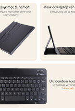 Nomfy Hoes Geschikt voor Samsung Galaxy Tab A9 Hoes Toetsenbord Hoes Case Book Cover Hoesje - Hoesje Geschikt voor Samsung Tab A9 Keyboard Hoes - Zwart