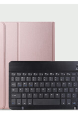 BASEY. Hoesje Geschikt voor Samsung Galaxy Tab A9 Plus Toetsenbord Hoes Book Case - Hoes Geschikt voor Samsung Tab A9 Plus Toetsenbord Hoesje Keyboard Cover - Rosé goud