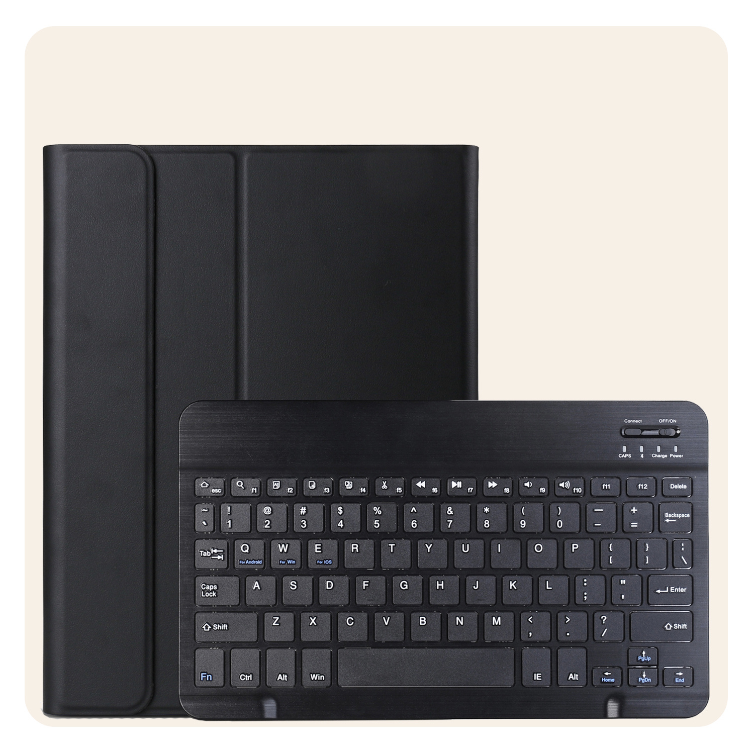 Nomfy Hoes Geschikt voor Samsung Galaxy Tab A9 Hoes Toetsenbord Hoes Case Book Cover Hoesje Met Screenprotector - Hoesje Geschikt voor Samsung Tab A9 Keyboard Hoes - Zwart