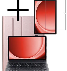 NoXx NoXx Samsung Galaxy Tab A9 Plus Toetsenbordhoes Met Screenprotector - Rosé Goud